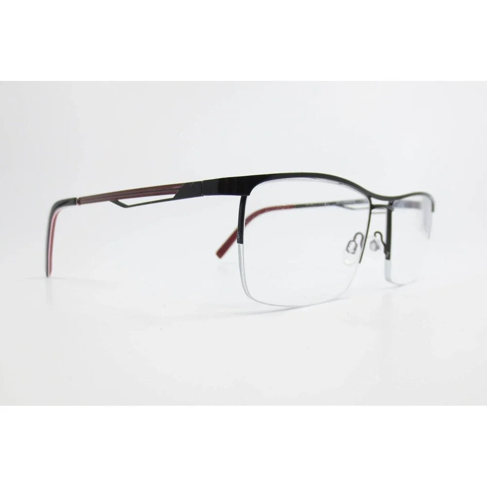 Shaquille O'Neal Signature 4011 XL Black Semi-Rimless Eyeglasses Frame 61-18-145